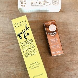 Urban Decay Quick Fix Spray
Danessa Myricks concealer 
Beauty Bakerie  Primer